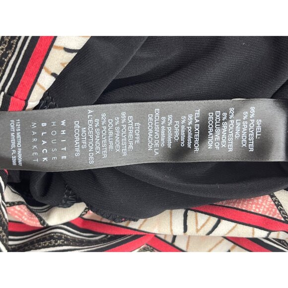 White House Black Market Women Aztec Embroidery Trim Long Sleeve Shift Dress Siz - Picture 9 of 11